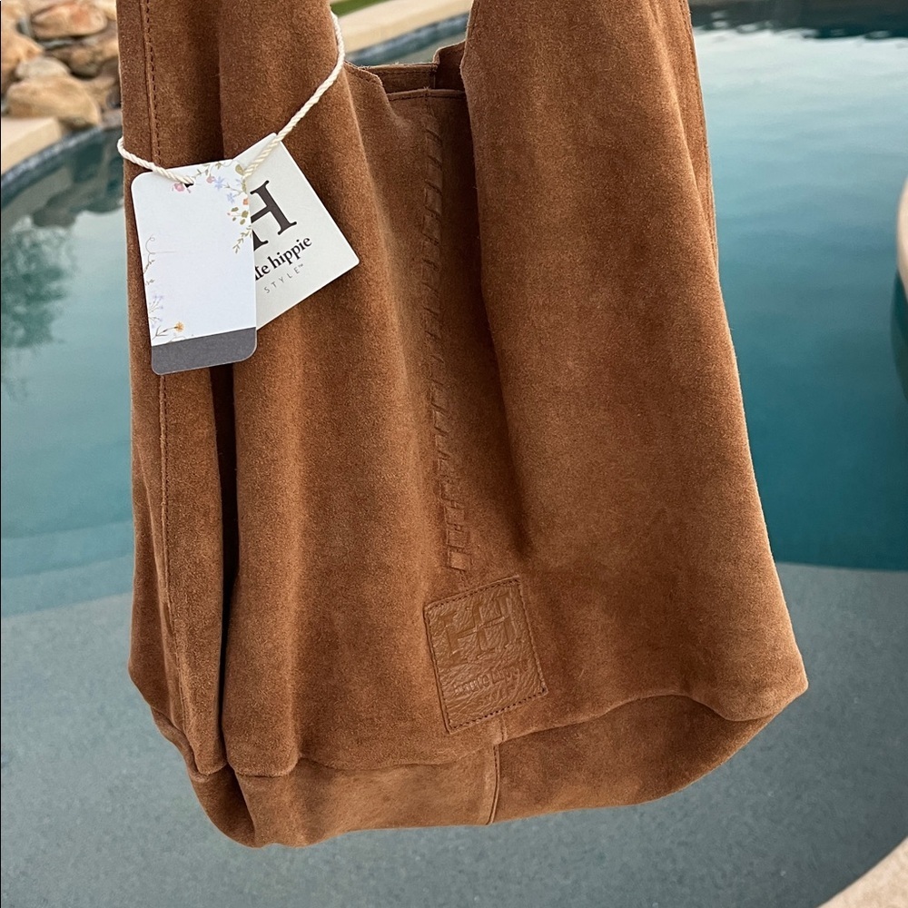 Haute Hippie | Tan Suede/Leather Festival Hobo Bag w/ Matching Mini Bag - Picture 17 of 17